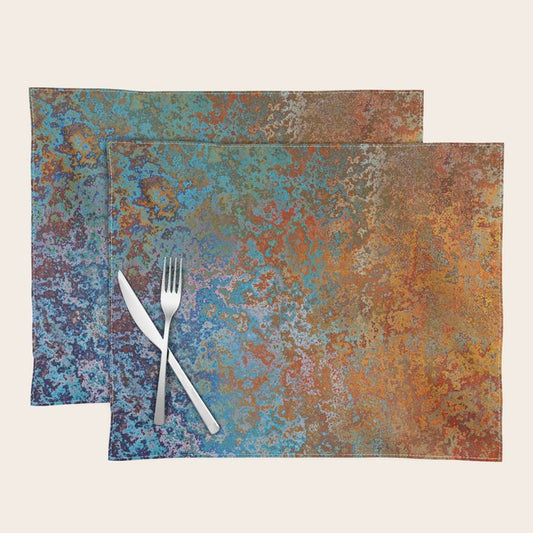 Vintage Rust, Copper and Blue Placemat Gallery Image 2