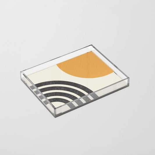 Mid century modern Sun and Rainbow Acrylic Tray Gallery Image 2