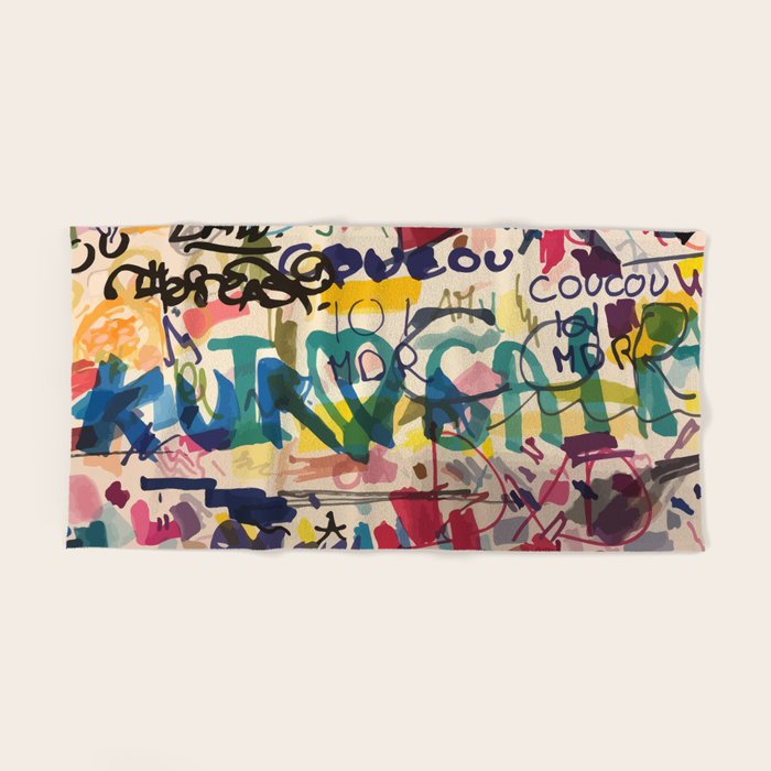 Urban Graffiti Paper Street Art Bath Towel Gallery Image 2