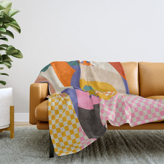 minimal shapes abstract Throw Blanket Gallery Image 2