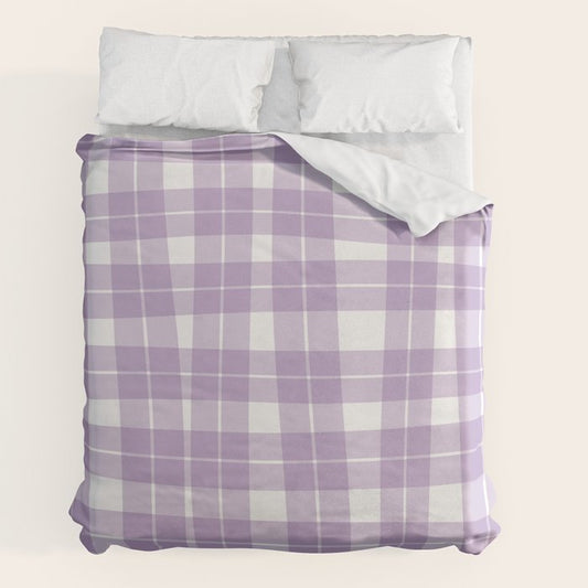 Wavy Plaid Lilac White Duvet Cover Gallery Image 2