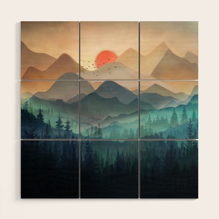 Wilderness Becomes Alive at Night Wood Wall Art Gallery Image 3