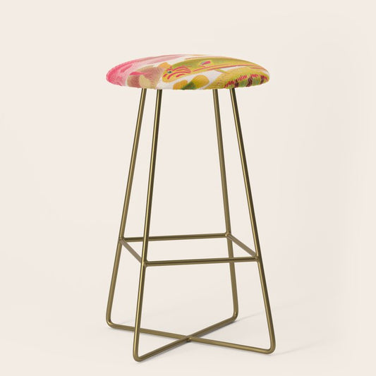 Colorful Tropical Fishes Vintage Sea Life Illustration Stool Gallery Image 2
