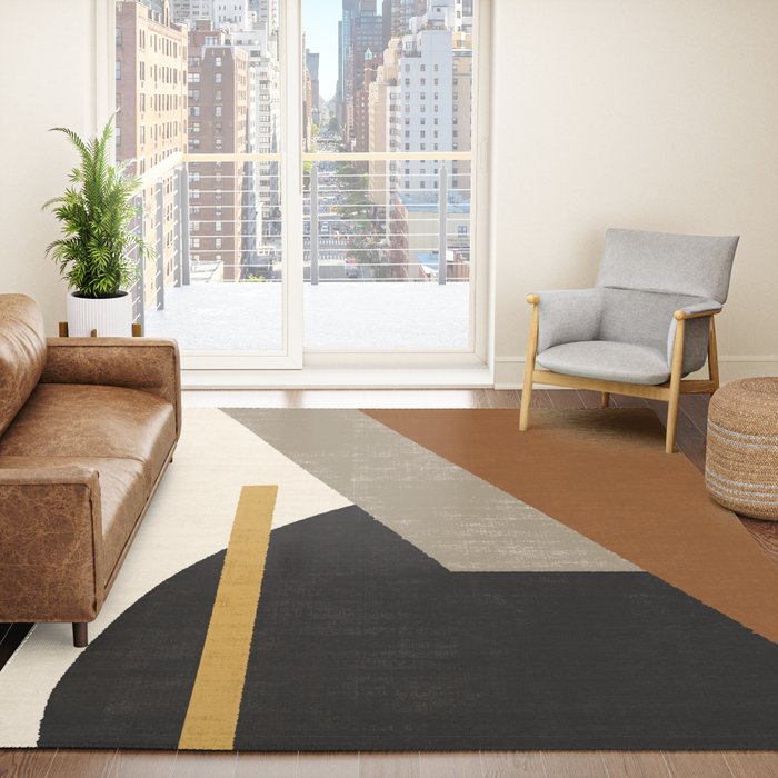 Geometric Compo 1 Filet Landscape - terra Rug Gallery Image 4