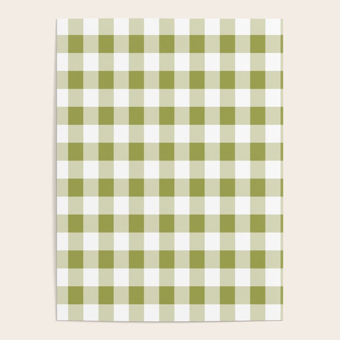 Gingham Large Green White Poster Gallery Image 3