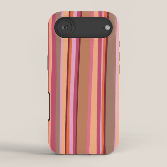 Sunday Morning Stripes Inspired by PANTONE 17 1230 Mocha Mousse iPhone Case Gallery Image 2