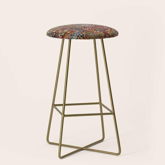 Enchanting Antique Nature Kashmar Stool Gallery Image 2