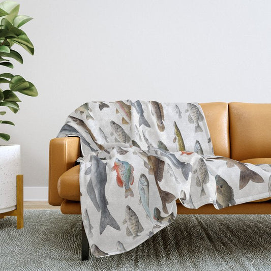 A Few Freshwater Fish Throw Blanket Gallery Image 2