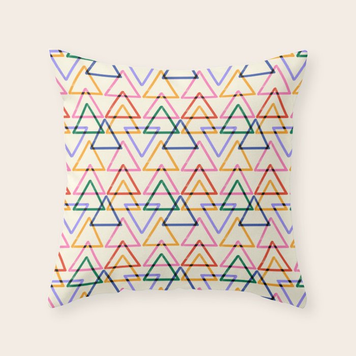 Colorful Triangle Stamp Pattern Throw Pillow Gallery Image 5