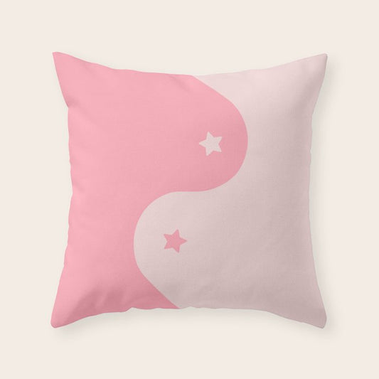 Pinkie Yin Yang Stars Throw Pillow Gallery Image 2