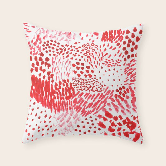 Watercolor Red Rhythm Throw Pillow Gallery Image 2