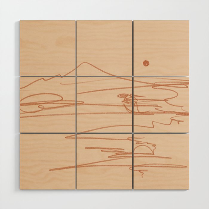 Line Mountain Sunset. Wood Wall Art Gallery Image 3