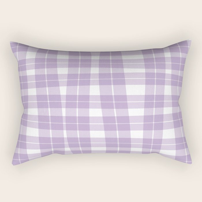 Wavy Plaid Lilac White Rectangular Pillow Gallery Image 1