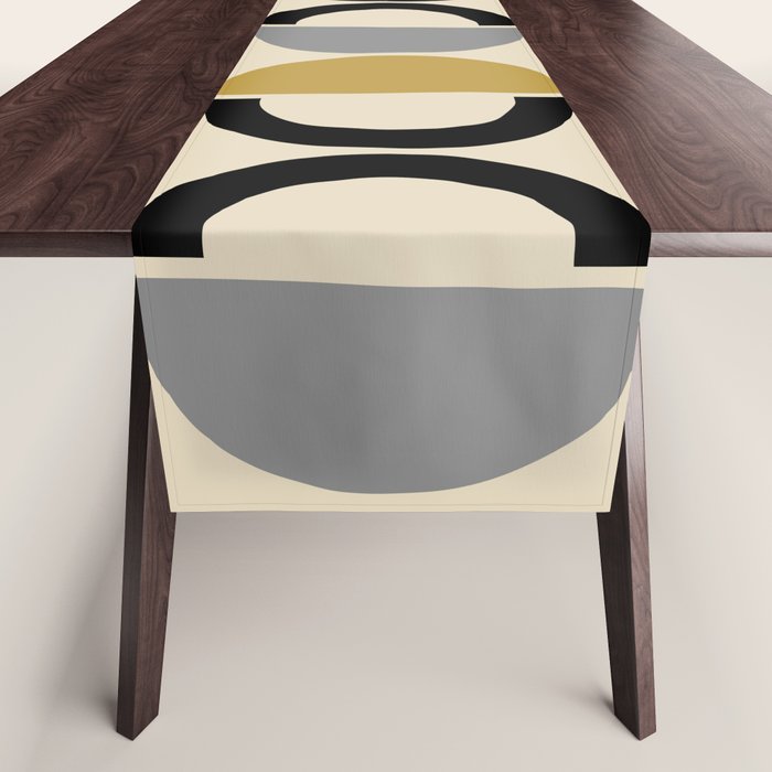 Mid Century Modern Half Circle Pattern 581 Winter Table Runner Gallery Image 1