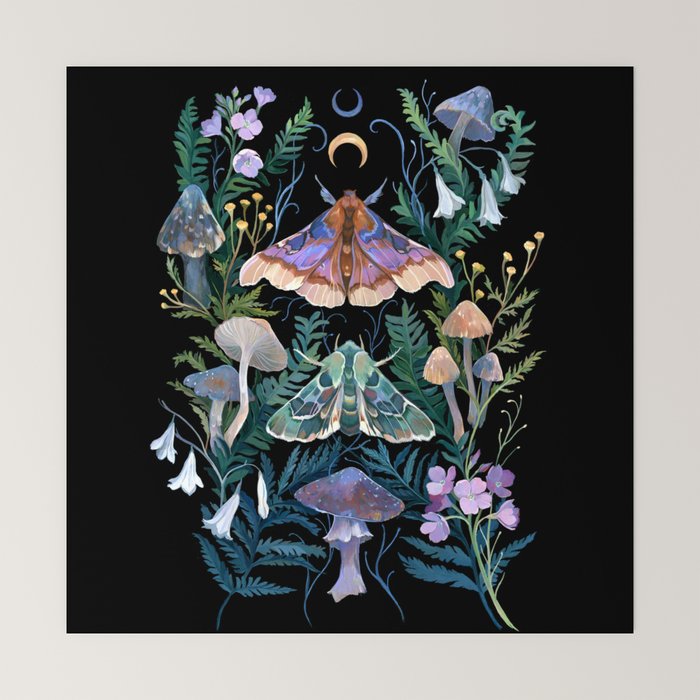 Sphinx Moth Moon Garden Mini Art Print Gallery Image 6