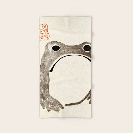 Unimpressed Frog Meika Gafu by Matsumoto Hoji 1814 - Frog Hand & Bath Towel Gallery Image 2