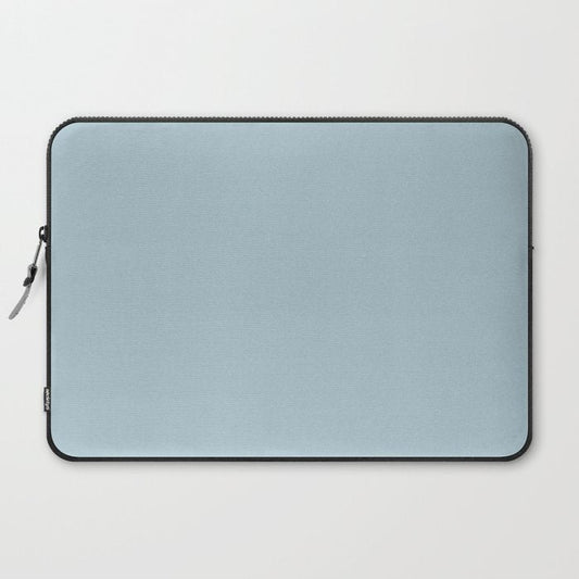 Soft Chalky Pastel Blue Solid Color Laptop Sleeve Gallery Image 2