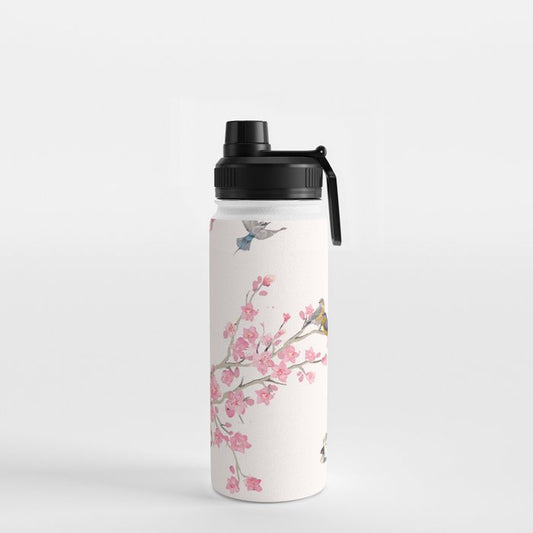 Birds and cherry blossoms Water Bottle Gallery Image 2