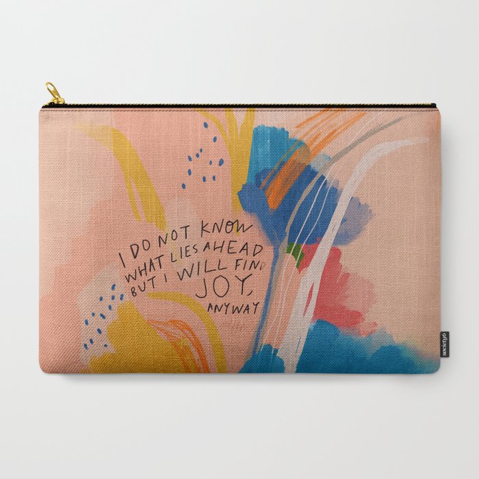 Find Joy. The Abstract Colorful Florals Carry All Pouch Gallery Image 3