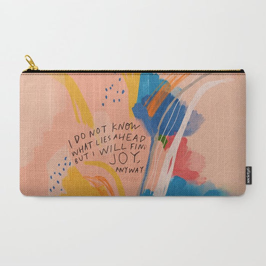 Find Joy. The Abstract Colorful Florals Carry All Pouch Gallery Image 2