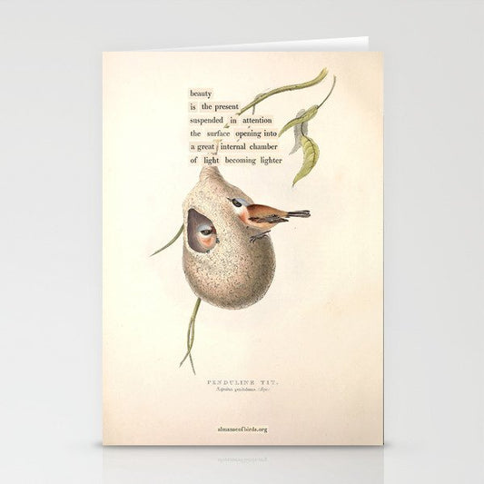 Bird Divinations: Penduline Tit (about: almanacofbirds.org) Stationery Card Gallery Image 2