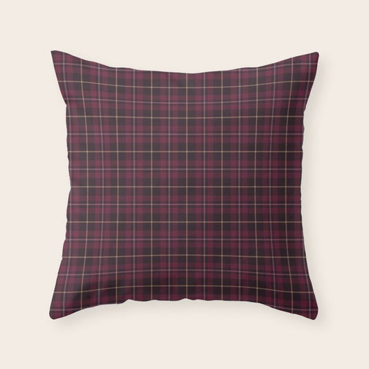 blackberry tartan Throw Pillow Gallery Image 2