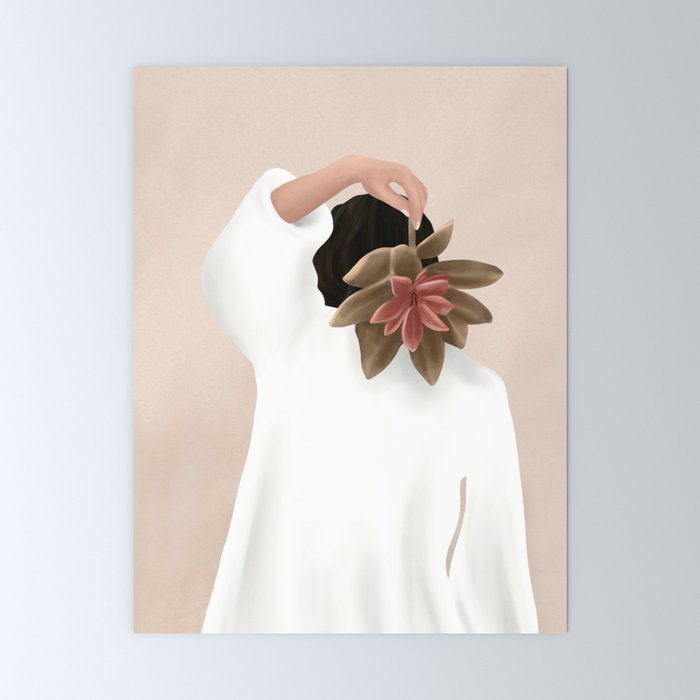 With a Flower Mini Art Print Gallery Image 6