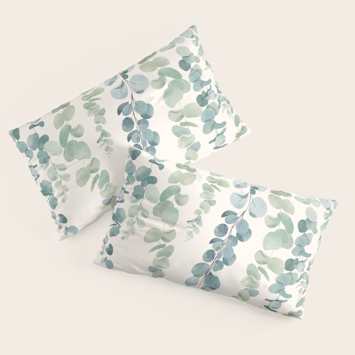 Watercolor Eucalyptus Leaves Pillow Sham Gallery Image 4