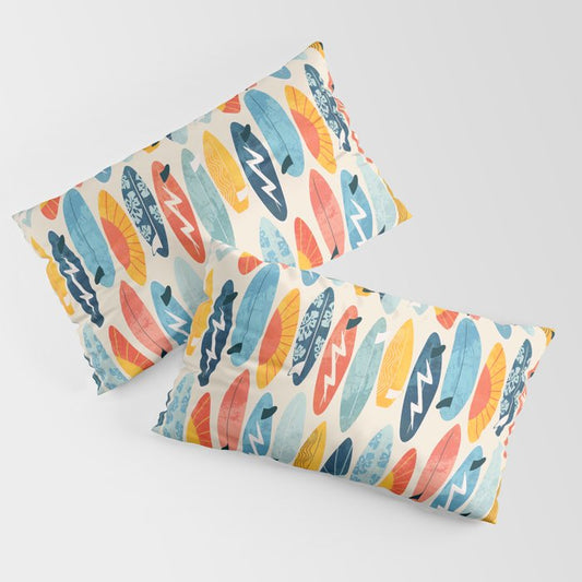 Surfboard white Pillow Sham Gallery Image 2