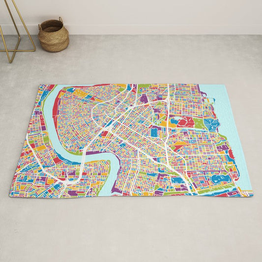 New Orleans Street Map Rug Gallery Image 2