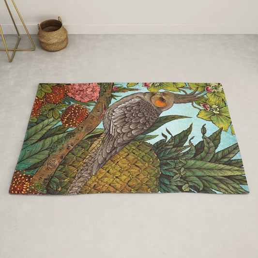Cockatiel And Pineapple Rug Gallery Image 2