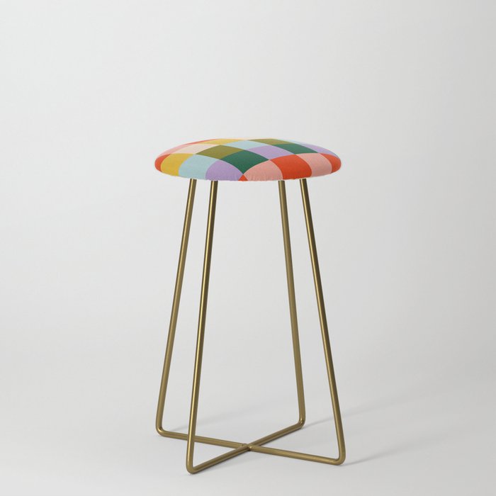Checkered Rainbow Retro Vibe Stool Gallery Image 4