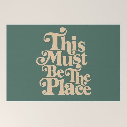 This Must Be The Place - Green & Beige Welcome Mat Gallery Image 2