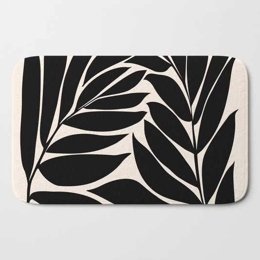 Black Seagrass Shapes Drawing Bath Mat Gallery Image 2