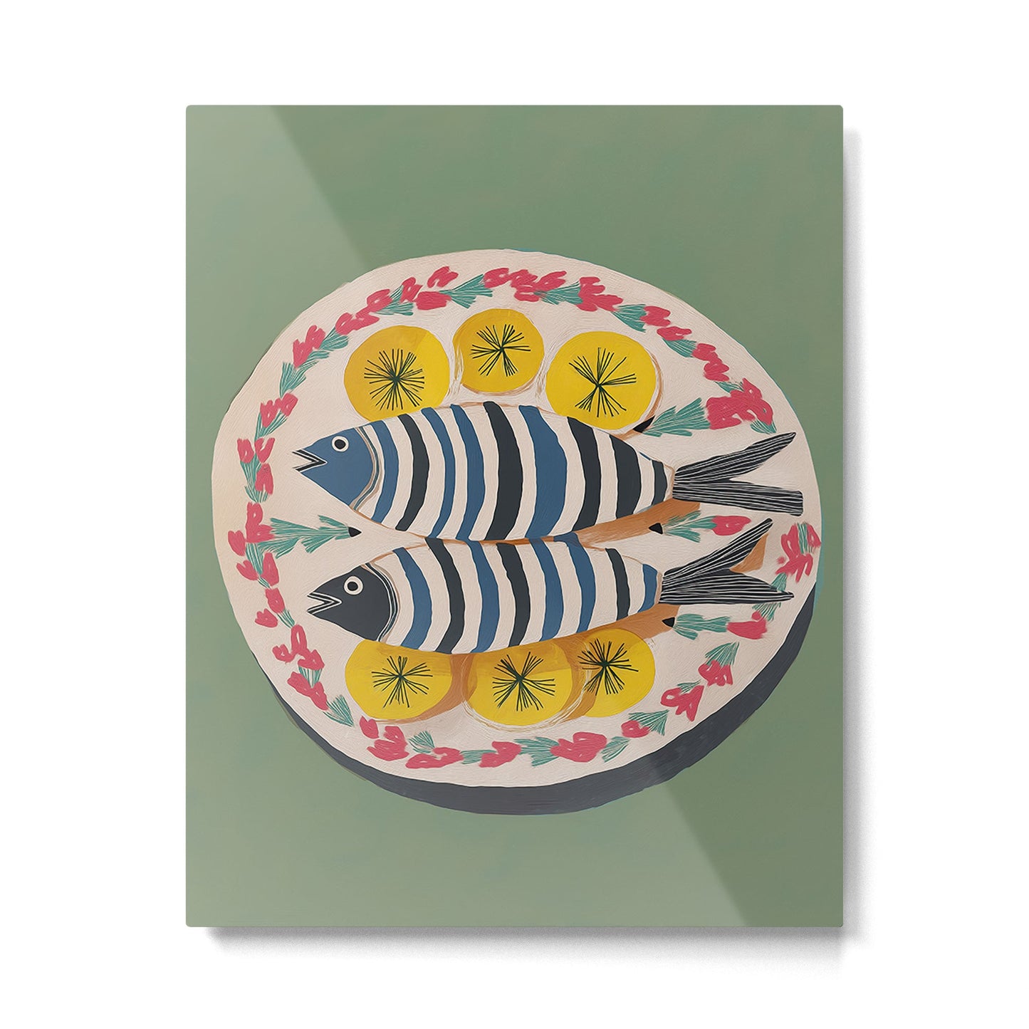 Mediterranean Fish Plate Metal Print Gallery Image 3