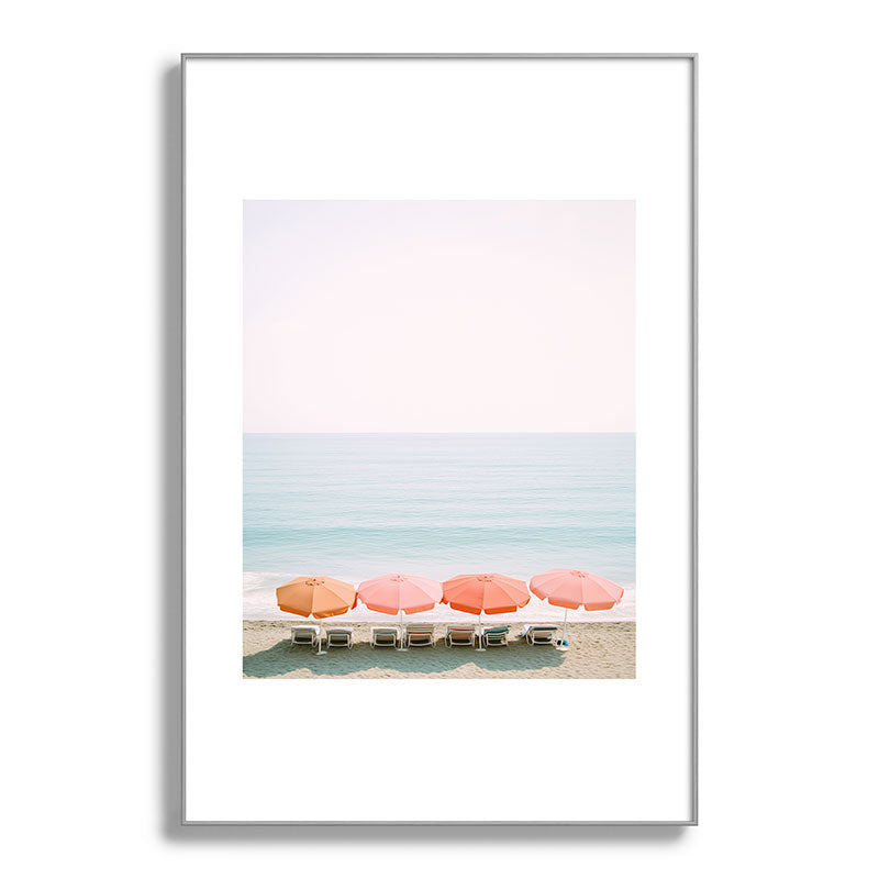 Beach Umbrella Pastel Minimalist AI Photography Framed Art Print Gallery Image 101