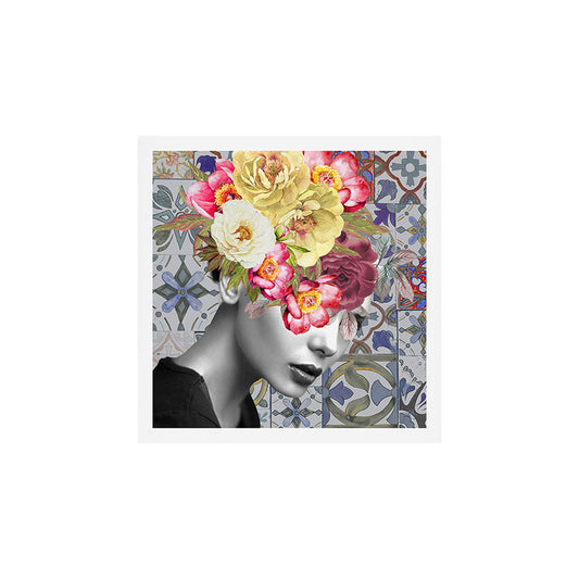 collage art-girl with flowers Art Print Gallery Image 2