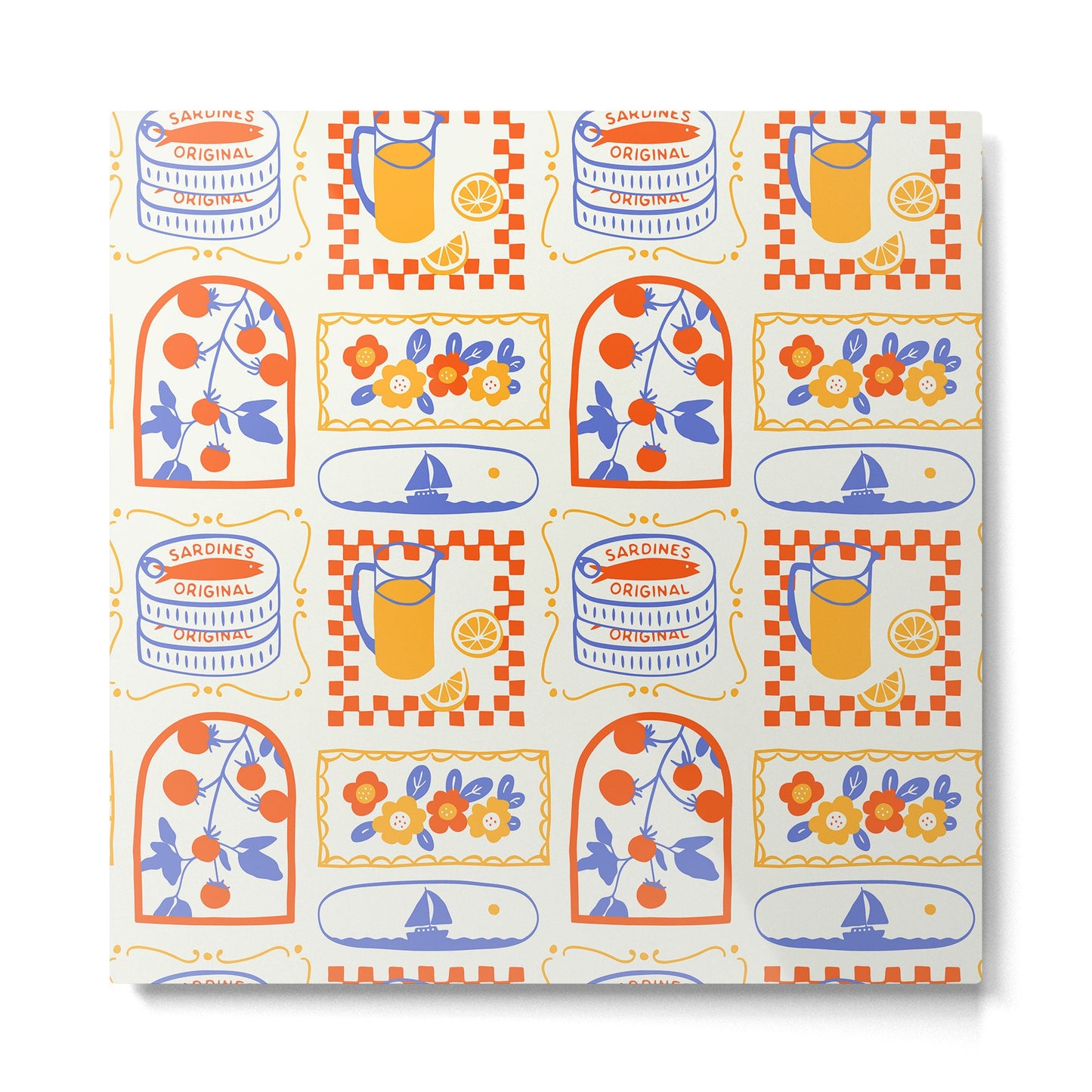 Summer vacation patchwork art pattern Metal Print Gallery Image 5