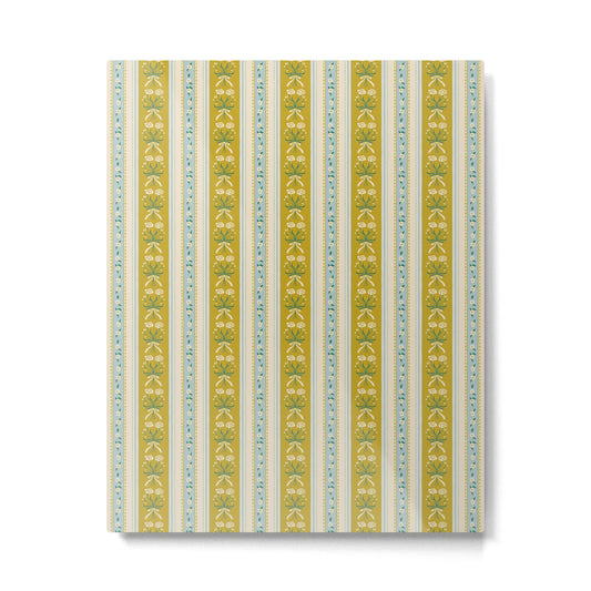 Vintage rose flower bouquet stripe art pattern Metal Print Gallery Image 2