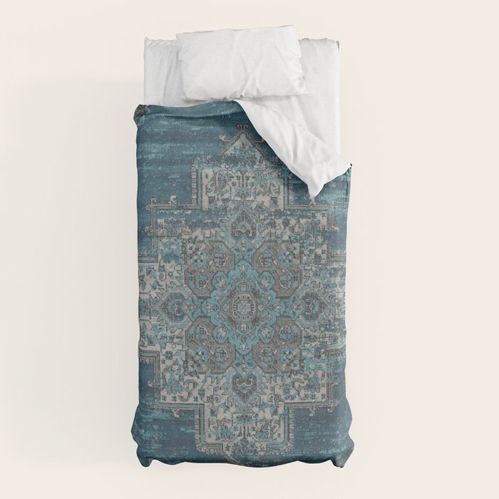blue oriental vintage rug Duvet Cover Gallery Image 10