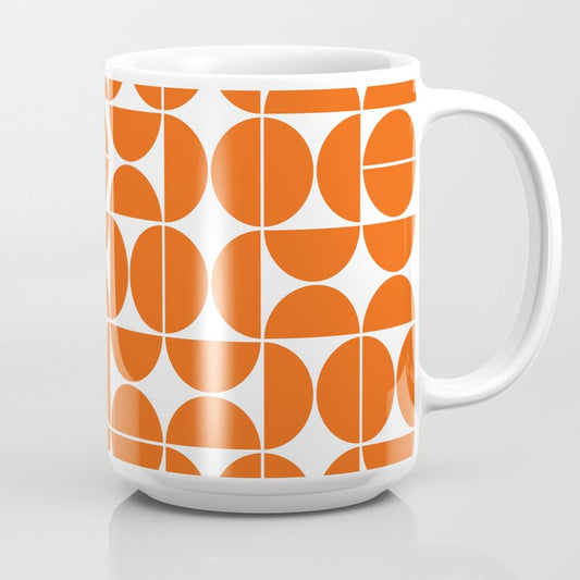 Mid Century Modern Geometric 04 Orange Coffee Mug Gallery Image 2