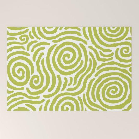 Ripple Effect Pattern Chartreuse Welcome Mat Gallery Image 2
