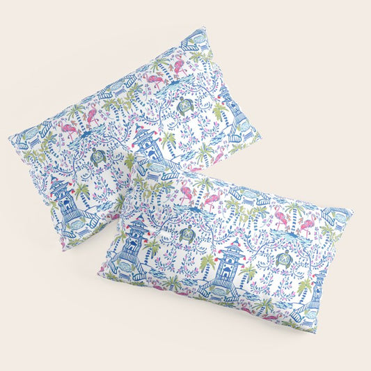 Colorful Coastal Chinoiserie Pillow Sham Gallery Image 2