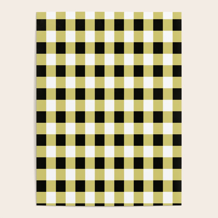 Gingham Large Yellow Black White Poster Gallery Image 3