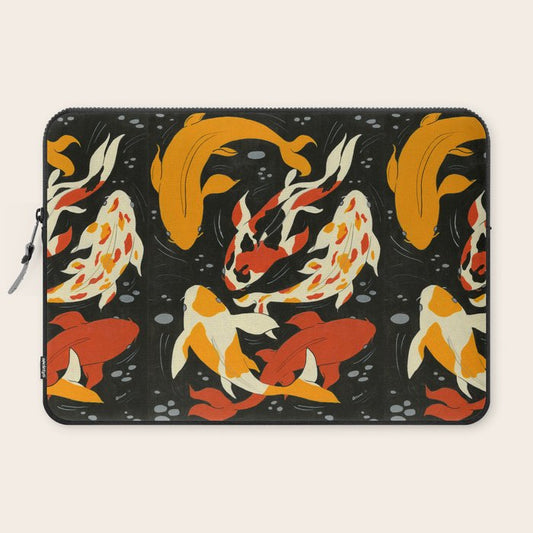 Koi in Black Water Laptop Sleeve Gallery Image 2
