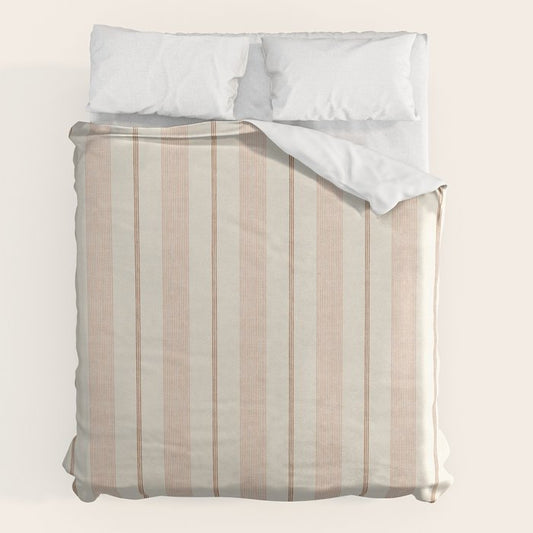 ivy stripes - cream, rust and terracotta Duvet Cover Gallery Image 2