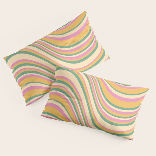 Wavy Stripes XIX - Boho Vintage Pillow Sham Gallery Image 2