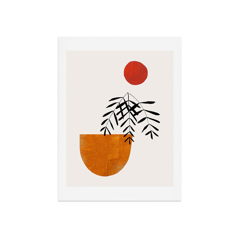 'Autumn Vine' Minimal Mid Century Abstract Shapes With Floral Plant Motif Boho Vintage Paper Collage Line Drawing Art Print Gallery Image 7