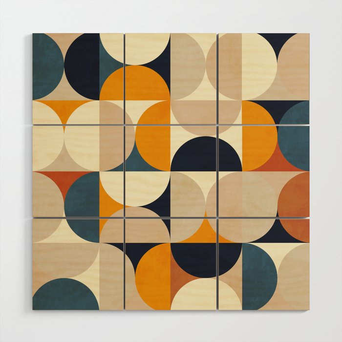 mid century abstract shapes fall winter 1 Wood Wall Art Gallery Image 3