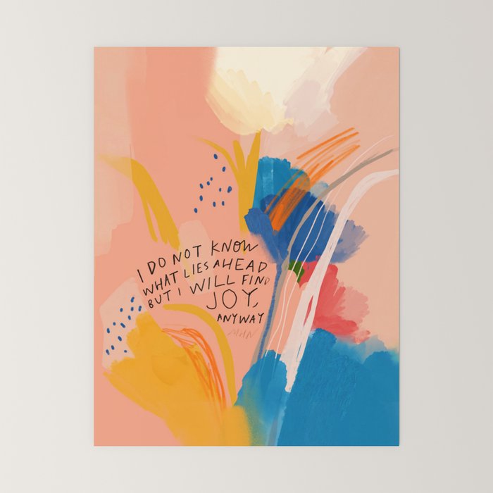 Find Joy. The Abstract Colorful Florals Mini Art Print Gallery Image 6